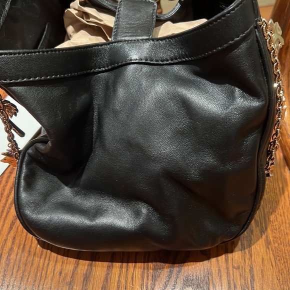 Versace H&M Black Leather Purse With Charms And Chain Handle Tags Dust Bag - Picture 2 of 13